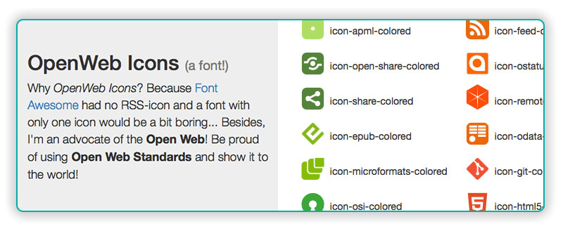 OpenWeb Icons font preview